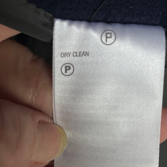 Dennis Basso XL Mixed Media Coat Hood Navy Gray Wool Blend Athleisure Chic Comfy - Picture 8 of 12